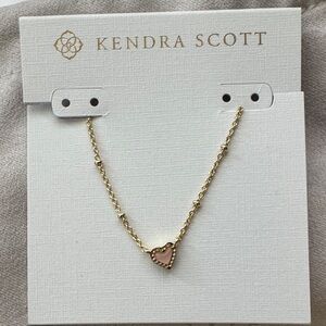 Kendra Scott Gold and Pink Heart Necklace